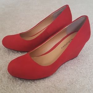 Red suede shoes